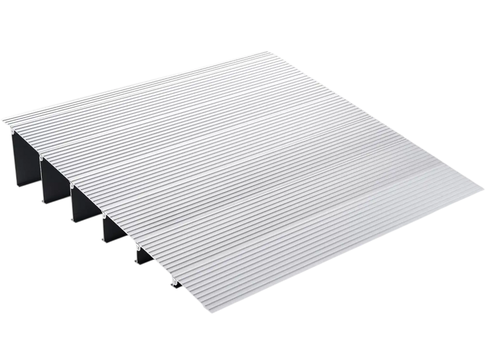 VEVOR Door Threshold Ramp, 6" Rise, 800 lbs Load Capacity, Door Ramp for Wheelchairs, Aluminum Threshold Ramp for Doorways, Adjustable Modular Threshold Ramp for Wheelchairs, Scooters, Power Chairs