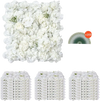 VEVOR 3D Flower Wall Panel, 24 PCS 15 x 15 inch, Artificial Floral Wall Background Mesh Backing Mat,Seamless Design&Easy Installation for Wedding Valentines Day Home Baby Party Backdrop Decor,White