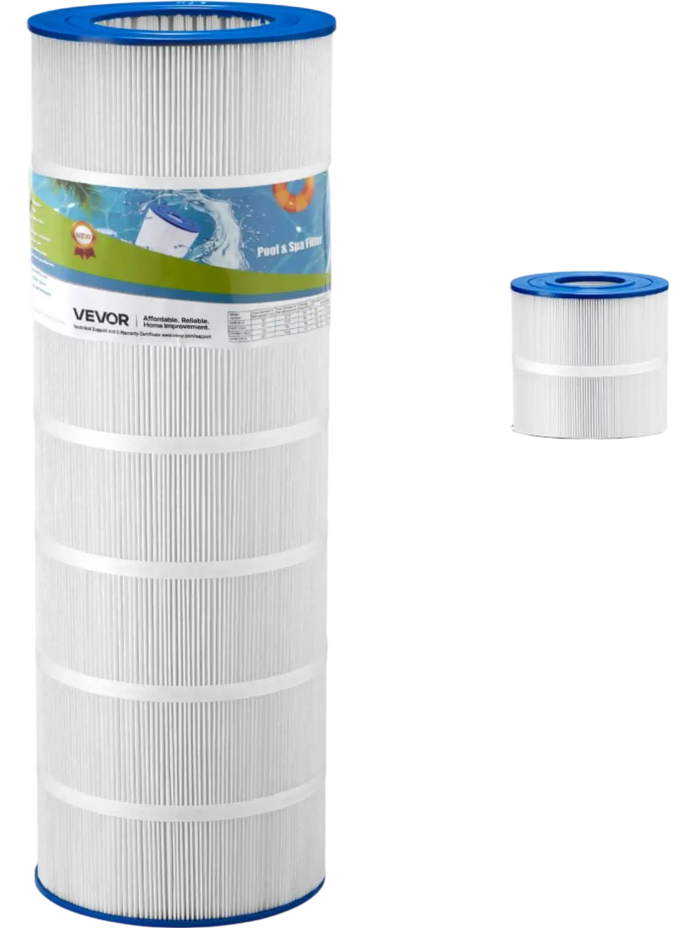 VEVOR Pool Filter Cartridge, 150 Sq. Ft Spa Hot Tub Filter Cartridge Replacement, Compatible with Pentair R173216, Pleatco PAP150, Secure for Kids & Pet, Trilobal Pleated, Easy to Clean