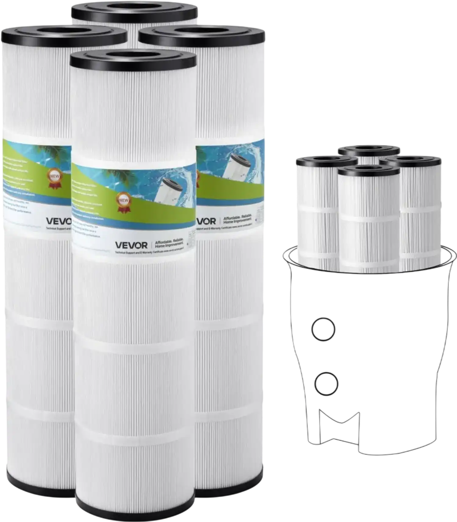 Vevor Pool Filter Cartridge 4 x 105 sq. ft. Replacement for Pentair CCP420 New