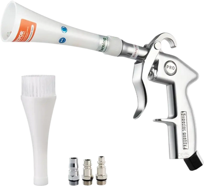 VEVOR Car Cleaning Gun, 6-9.2 Bar High-Pressure Air Blow Gun with 2 Set Nozzles, 360° Rotating Nozzle for Thorough Cleaning, Quickly Blasts Dirt and Dust from Surface, Work with 1/4 NPT Air Compressor
