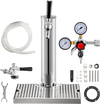 VEVOR Kegerator Tower Kit, Single Tap Beer Conversion Kit, No Tank Keg Conversion Kit, Stainless Steel Keg Tower, Deluxe Kegarator Beer Conversion With Dual Gauge Regulator & D-System Keg Coupler