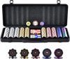 VEVOR Poker Chip Set, 500-Piece Poker Set, Complete Poker Playing Game Set with Carrying  Case, Heavyweight 14 Gram Casino Clay Chips, Cards, Buttons and Dices, for Texas Hold'em, Blackjack, Gambling