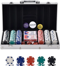 VEVOR Poker Chip Set, 300-Piece Poker Set, Complete Poker Playing Game Set with Aluminum Carrying  Case, 11.5 Gram Casino Chips, Cards, Buttons and Dices, for Texas Hold'em, Blackjack, Gambling
