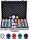 VEVOR Poker Chip Set, 500-Piece Poker Set, Complete Poker Playing Game Set with Aluminum Carrying  Case, 11.5 Gram Casino Chips, Cards, Buttons and Dices, for Texas Hold'em, Blackjack, Gambling