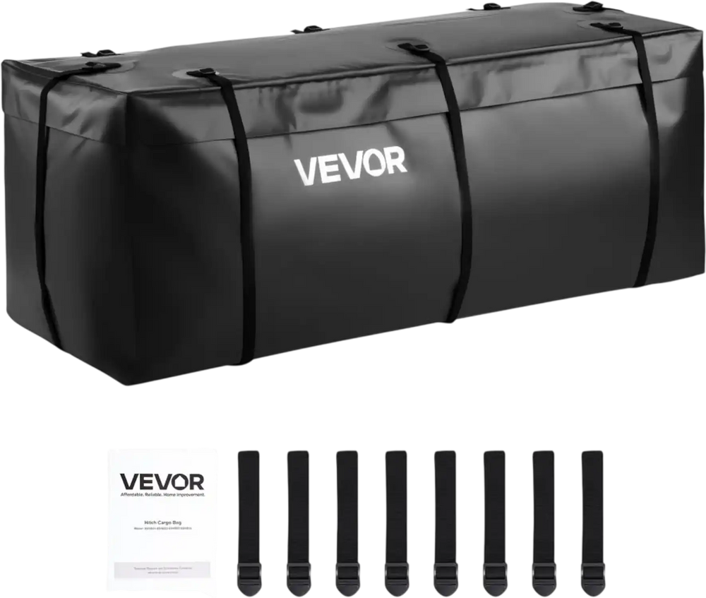 VEVOR Hitch Cargo Carrier Bag, Waterproof 840D PVC, 46.65 x 20.08 x 19.69 in (12 Cubic Feet), Heavy Duty Cargo Bag for Truck Bed Storage with Reinforced Straps, Suitable for Car SUV Vans Hitch Basket