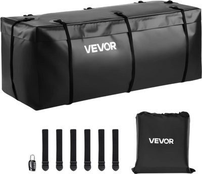 VEVOR Hitch Cargo Carrier Bag, Waterproof 840D PVC, 57.48 x 19.49 x 23.82 in (16 Cubic Feet), Heavy Duty Cargo Bag for Truck Bed Storage with Reinforced Straps, Suitable for Car SUV Vans Hitch Basket