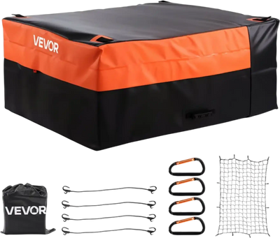 VEVOR Truck Bed Cargo Bag, Waterproof 840D PVC, 51.18 x 40.16 x 21.85 in (26 Cu. ft), Heavy Duty Cargo Bag for Truck Bed with Bungee Cords, Net and Carabiners, Fits a Variety of SUV & Pickup Trucks