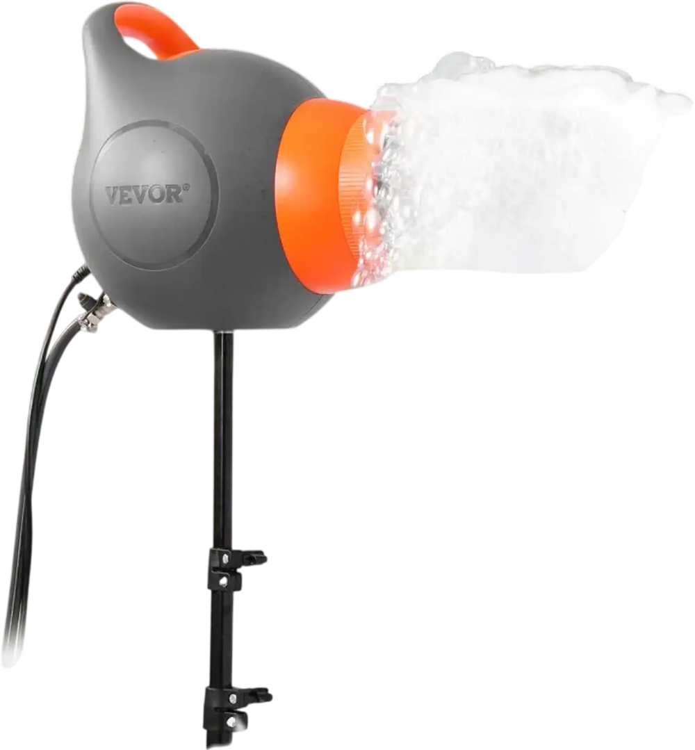 VEVOR Foam Machine, 115 W Party Foam Cannon, Portable Foam Maker with a Tripod Stand, Powerful Foam Party Machine, for Backyard, Pool, Outdoor Events, Birthdays, Celebrations and Party, Grey & Orange