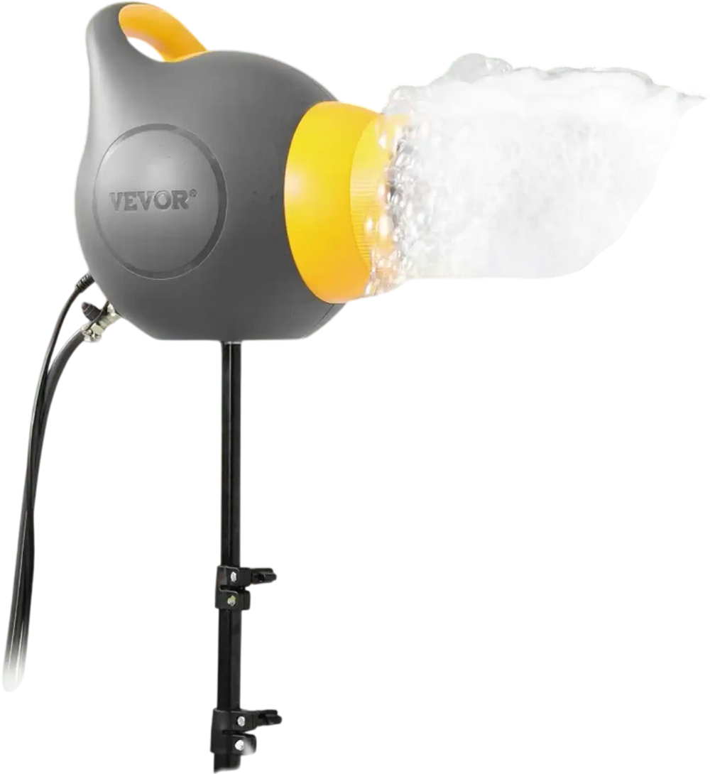 VEVOR Foam Machine, 115 W Party Foam Cannon, Portable Foam Maker with a Tripod Stand, Powerful Foam Party Machine, for Backyard, Pool, Outdoor Events, Birthdays, Celebrations and Party, Grey & Yellow