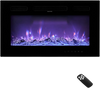 VEVOR 36 inch Electric Fireplace, Wall Mounted Recessed Fire Place with Remote Control, Timer, 1500W, Adjustable Flame Color Brightness, Touch Screen, Overheat Protection, for Living Room,Bedroom