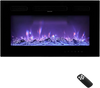 VEVOR 42 inch Electric Fireplace, Wall Mounted Recessed Fire Place with Remote Control, Timer, 1500W, Adjustable Flame Color Brightness, Touch Screen, Overheat Protection, for Living Room,Bedroom