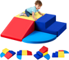 VEVOR Climbing Toys, 4-Piece Set, Foam Climbing Toys for Toddlers 6 Months to 3 Years Old, PU Leather Climbing Blocks, Indoor Climb and Crawl Activity Playset for Crawling & Sliding, Easy to Clean