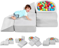 VEVOR Climbing Toys, 5-Piece Set, Foam Climbing Blocks for Toddlers 6 Months to 3 Years, Baby Climbing Blocks with Ball Pit (Balls Not Included), Indoor Climb and Crawl Activity Playset for Crawling