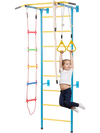 VEVOR Indoor Jungle Gym for Toddlers, 5-in-1 Climbing Playset with Carbon Steel Swedish Ladder, Wall Ladder, Pull-Up Bar, Rope Ladder, and Gymnastic Rings, Supports 220 lbs, Multicolor