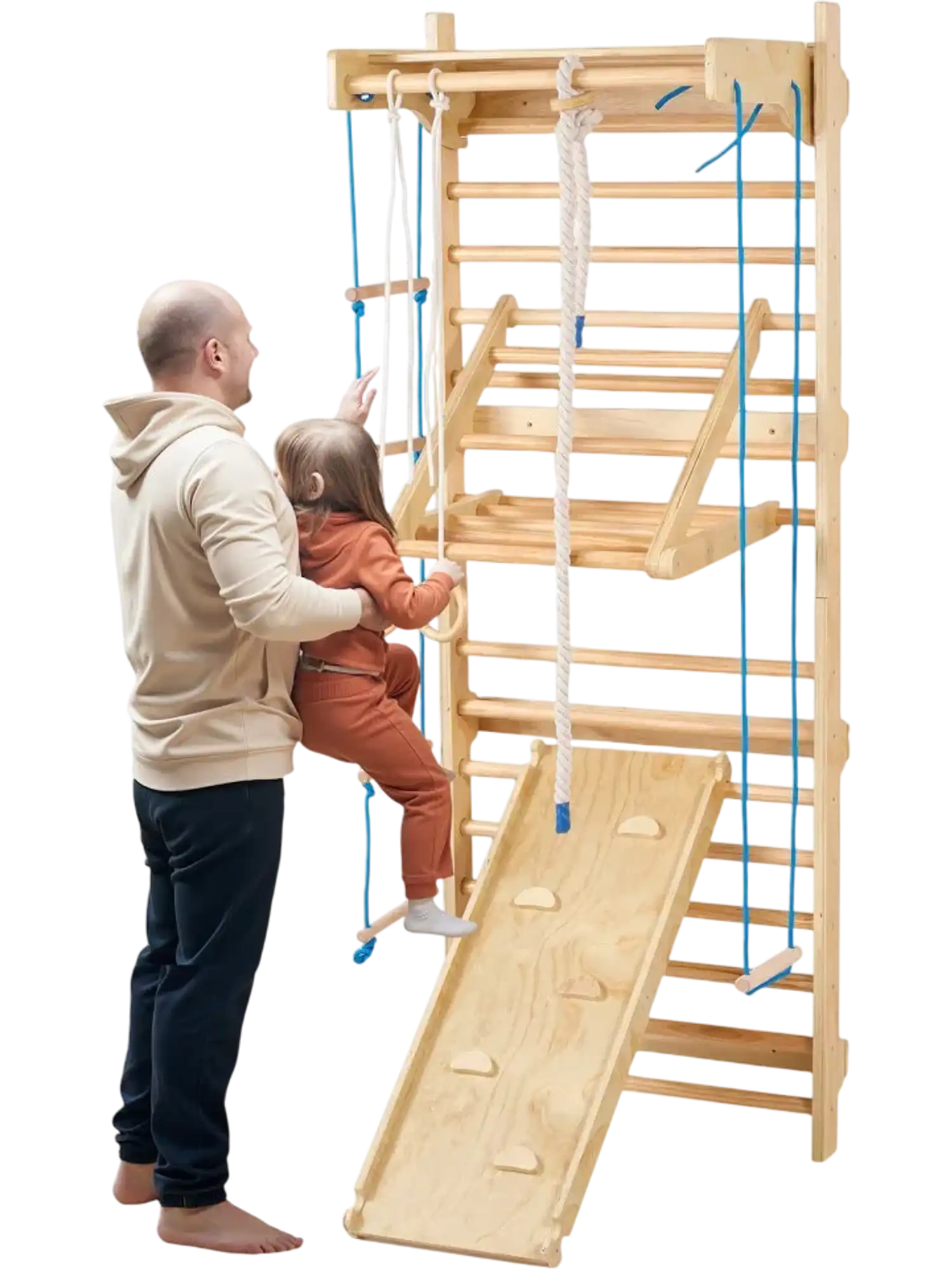 Vevor Wall Gym Swedish Ladder 8-in-1 Wooden Indoor Playground New
