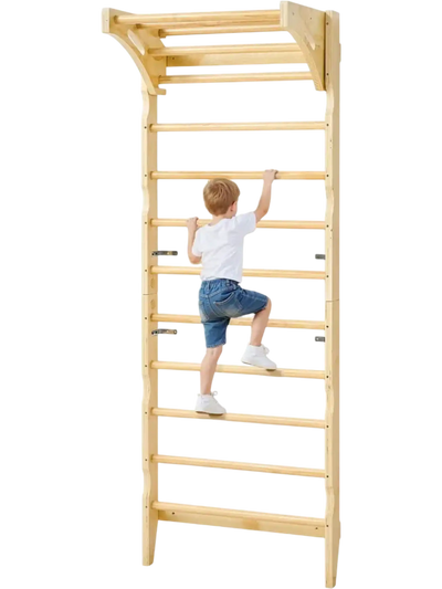 Vevor Stall Bars Swedish Ladder Wall Gym 2-in-1 Indoor Jungle Gym New