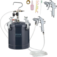 VEVOR Spray Paint Pressure Pot Tank, 10L/2.5gal Air Paint Pressure Pot, 1.5mm+4mm Two Nozzles Two Spray Paint Guns, 60PSI Max, for Industry Home Decor Architecture Construction Automotive Painting