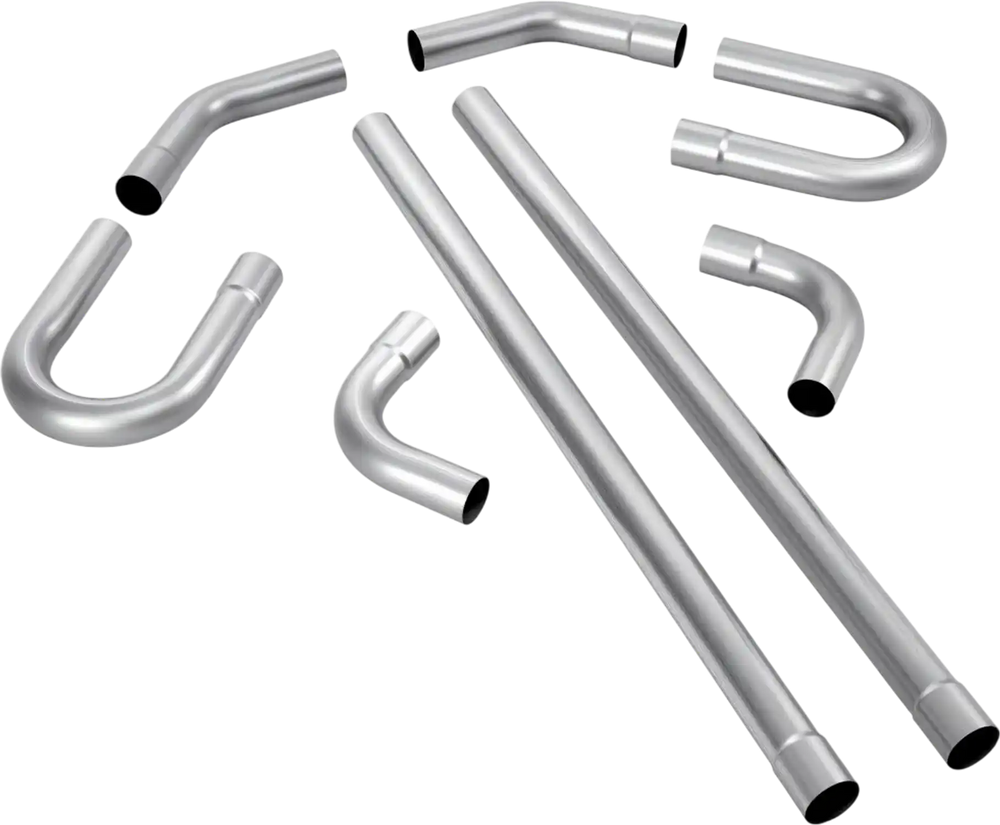 VEVOR Exhaust Pipe, 8 Pcs 2.25 Inch Mild Steel DIY Custom Exhaust Tubing Straight & U-Bend Kit with 90 & 135 Degree Pipes, Galvanized Surface Finish, Universal Fit for Truck, Sedan, Sports Car, SUV