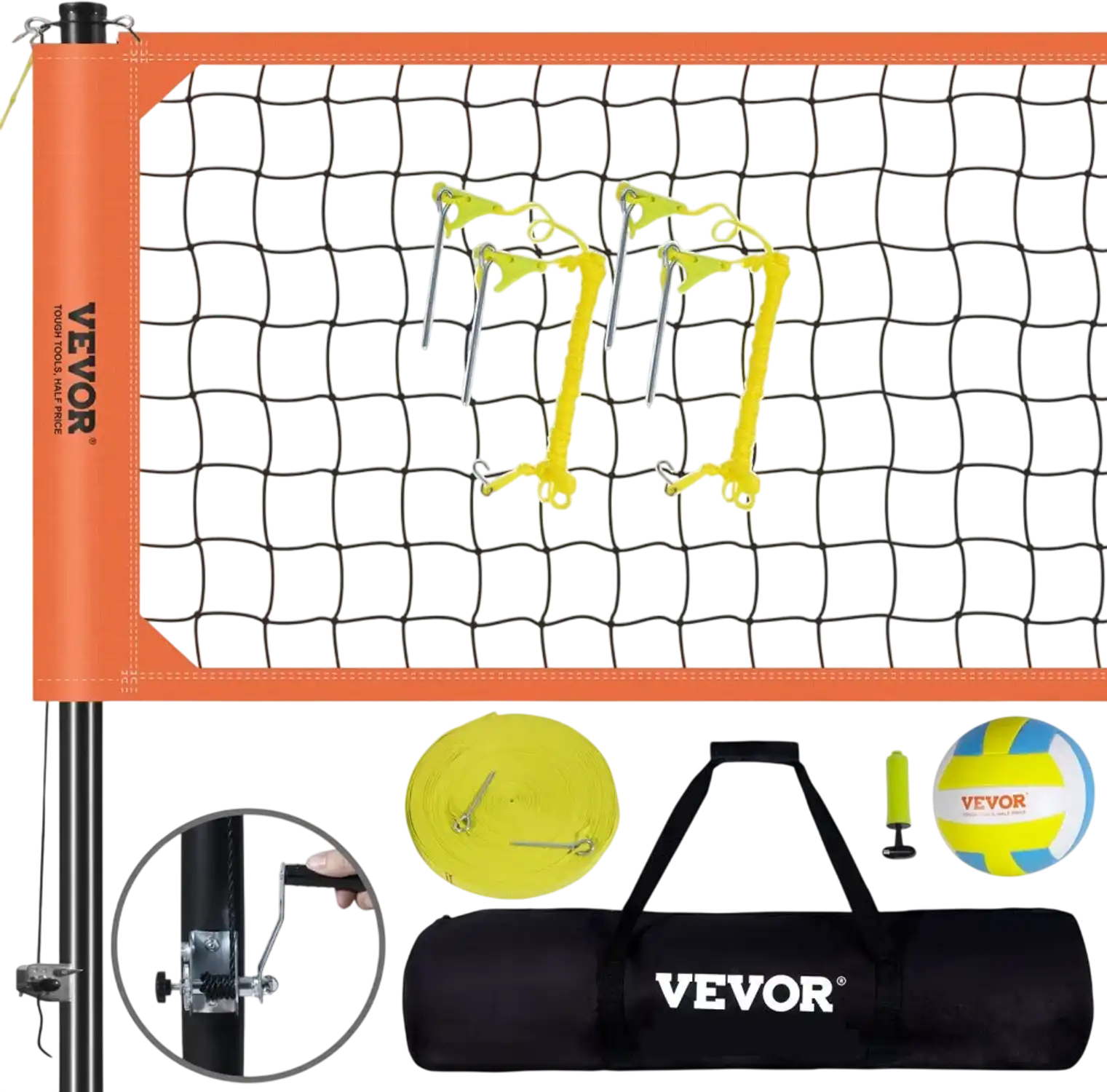 Vevor Volleyball Net System Adjustable Height Outdoor Portable Set New