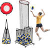 VEVOR Volleyball Setter Training Equipment, Angle and Height Adjustable Volleyball Trainer, Portable Practice Net with Cart, Wheels, Carrying Bag, Indoor Outdoor Target Net for Serving Spiking Setting