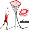 VEVOR Volleyball Setter Training Equipment, Angle and Height Adjustable Volleyball Trainer, Portable Practice Net with Steel Base, Carrying Bag, Indoor Outdoor Target Net for Serving Spiking Setting