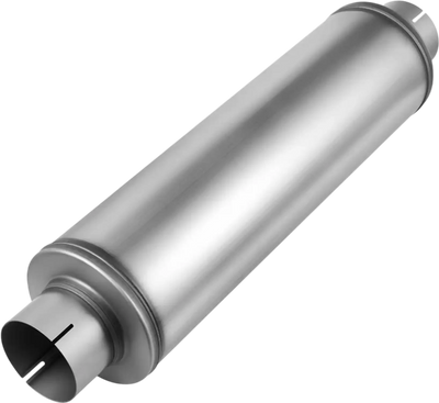 VEVOR Exhaust Muffler, 4 Inch Inlet & Outlet, 30 Inch Overall Length Stainless Steel Exhaust Tip, Universal Resonator Round Body, High Performance for Trucks, Sedans, Sports Cars, SUVs & Daily Drivers
