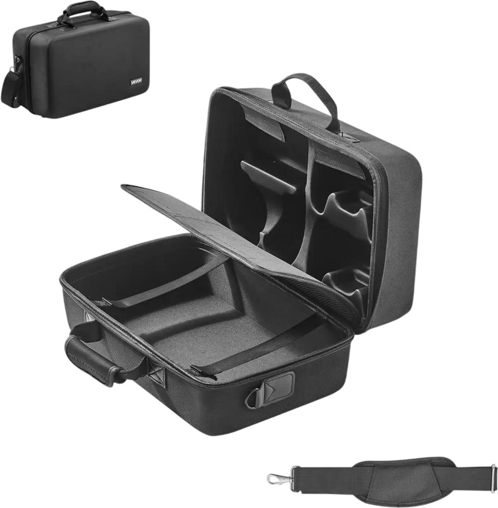 VEVOR PS5 Carrying Case, Travel Bag for Playstation 5 Slim Shockproof EVA, Soft Interior Lining & Padded Dividers for Extra Protection, Spacious Design with Carry Handle for Storage, Home & Party