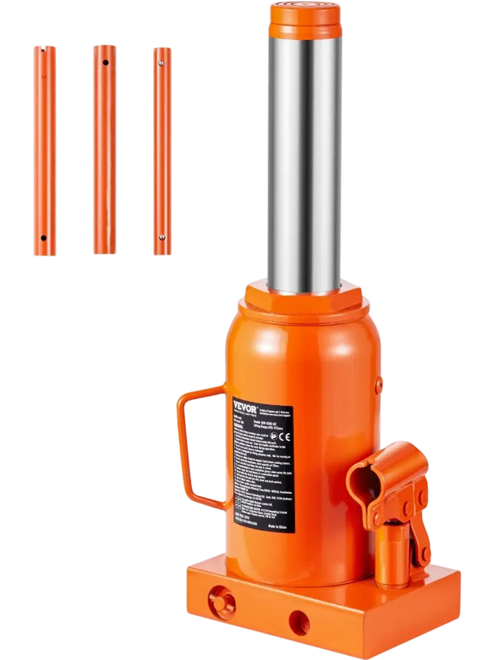 VEVOR Hydraulic Bottle Jack, 30 Ton/66138 lbs Welded Bottle Jack with 11.22''-18.66'' Lifting Range & 3-Section Long Handle, for Car, Pickup, Truck, RV, Auto Repair, Industrial Engineering