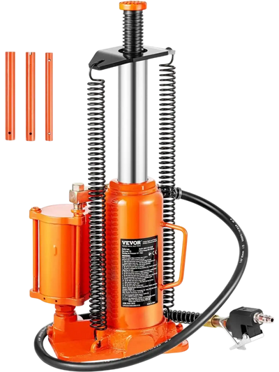 VEVOR Air Hydraulic Bottle Jack, 12 Ton/26455 lbs Pneumatic Hydraulic Bottle Jack with 10.43''-19.88'' Lifting Range & Manual Hand Pump, for Pickup, Truck, RV, Auto Repair, Industrial Engineering