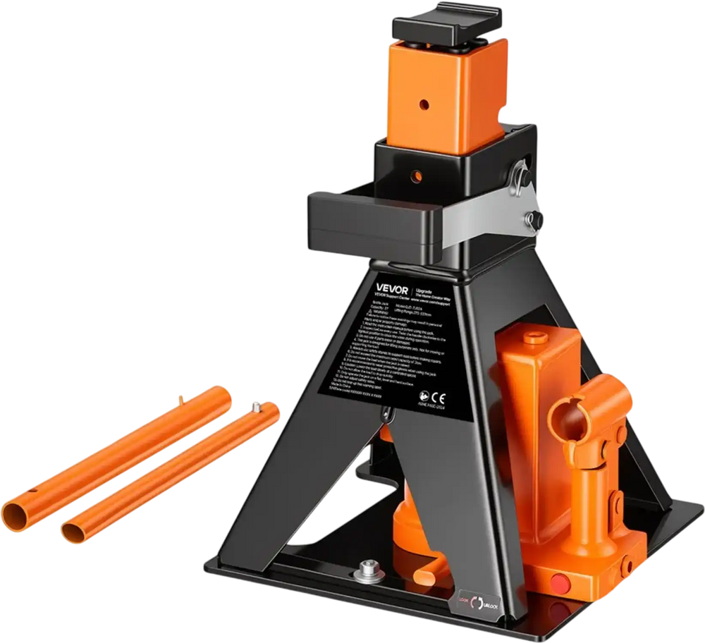 VEVOR Hydraulic Bottle Jack and Jack Stand in One 3 Ton (6613.9 lbs) Lift, for Sedans, Compact SUVs & Small Vans, 10.75"-21.14" Lifting Range, All-in-One Heavy Duty Vehicle Unijack with Wide Base