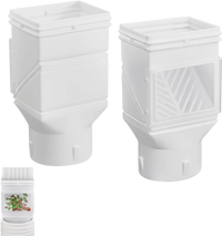 VEVOR Gutter Downspouts, Downspout Diverter Rainwater Collection System Fits for 2x3 or 3x4 Inch Standard Inlet and Φ4inch Outlet, Flexible Rain Water Barrel Kit with Mesh Screen & Transparent, White