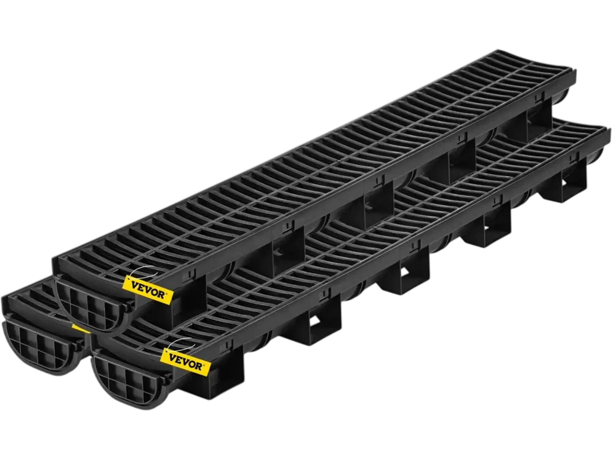 Vevor Trench Drain System HDPE Channel Drain Kit with Plastic Grate 5.7