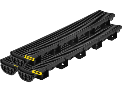 Vevor Trench Drain System HDPE Channel Drain Kit with Plastic Grate 5.7