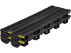 VEVOR Trench Drain System, Channel Drain with Plastic Grate, 5.7x3.1-Inch HDPE Drainage Trench, Black Plastic Garage Floor Drain, 4x39 Trench Drain Grate, with 4 End Caps, for Garden, Driveway-4 Pack
