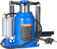 VEVOR Air Hydraulic Bottle Jack, 32 Ton (70546.9 lbs) Capacity, 10-16.3 Inch Lifting Range, Pneumatic/Manual Heavy Duty Welded Bottle Jack with Pump for Car, SUV, Pickup, Truck, RV, Auto Repair, Blue