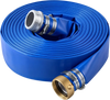 VEVOR Discharge Hose 2" x 100 ft PVC Lay Flat Backwash Water Pump Hose, for Swimming Pool Sand Filter & Sump Pump, Water Transfer Drainage, Weather & Burst-Resistant, with Pin Lug Fittings, Blue
