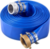 VEVOR Discharge Hose 2" x 50 ft PVC Lay Flat Backwash Water Pump Pool Hose, for Swimming Pool Sand Filter & Sump Pump, Water Transfer Drainage, Weather & Burst-Resistant, with Pin Lug Fittings, Blue