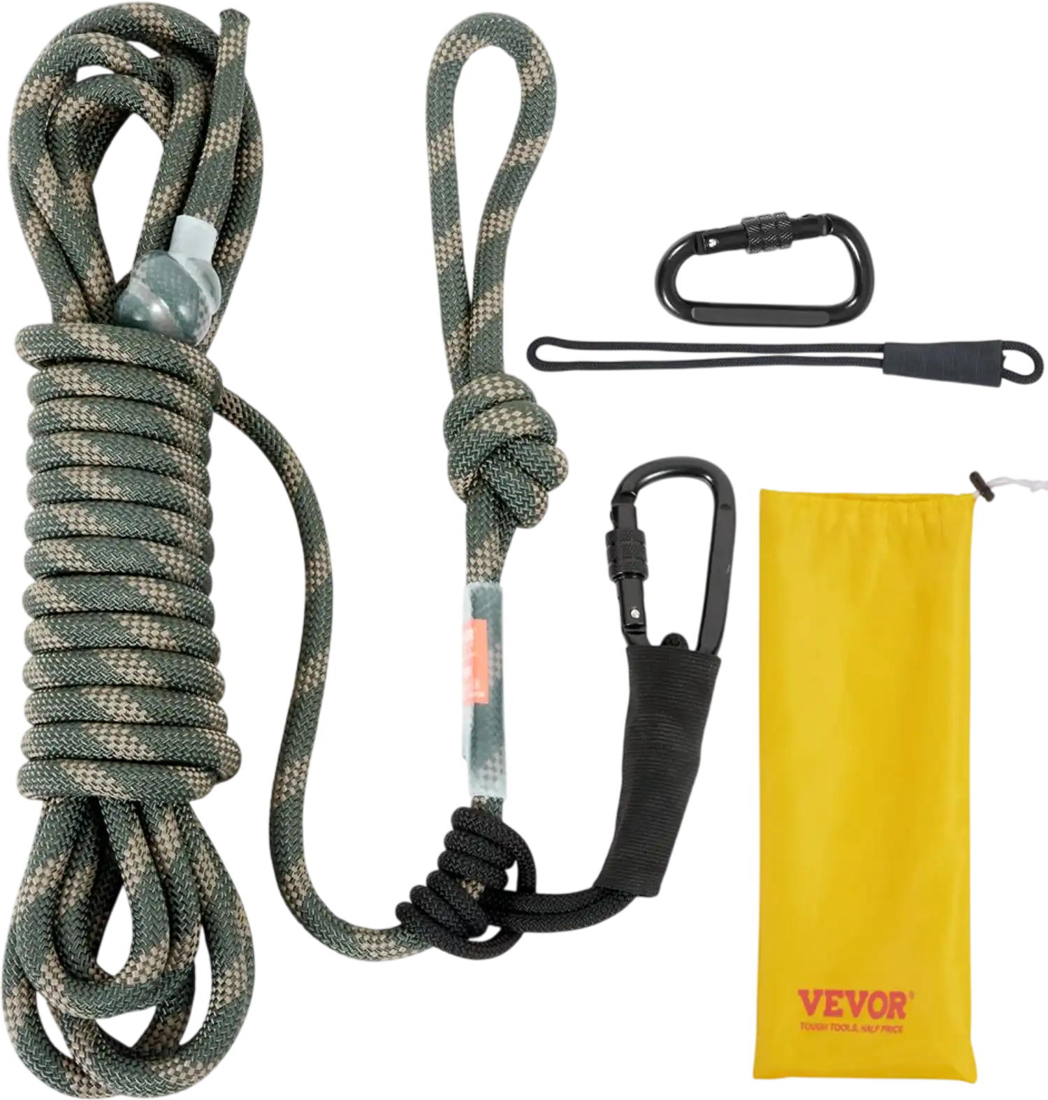 Vevor Safety Rope Tree Stand Lifeline 30' with Prusik Knot and Carabiners New