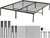 VEVOR 14 Inch Queen Metal Bed Frame Platform, No Box Spring Needed, 1500 lbs Loading Capacity Embedded Heavy Duty Mattress Foundation with Steel Slat Support, Easy Assembly, Noise Free