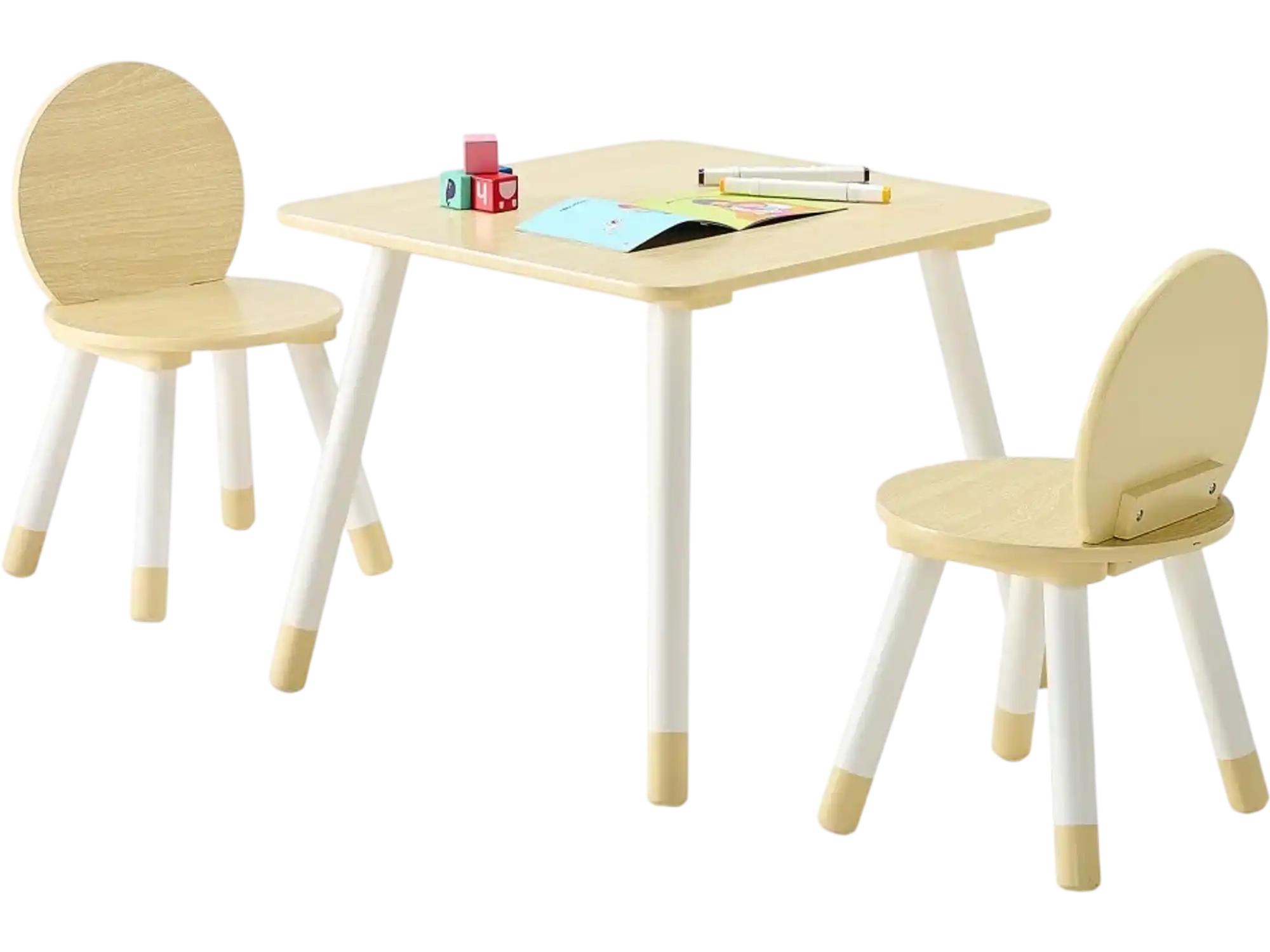 Vevor Kids Table and Chair Set Rounded Edge Graffiti Desktop Wooden Desk New