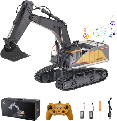 Vevor Remote Control Excavator Toy 1:14 Scale 22-Channel RC Digger with Metal Shovel New
