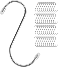 VEVOR S Hooks 40 Pack, 3.4 Inch Metal S Shaped Hangers of 22.05 LBS Load Capacity, Heavy Duty Stainless Steel Hanging Hooks for Hanging Plants, Jeans, Clothes in Garden, Closet, Kitchen, Bathroom