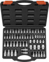 VEVOR Torx Bit Socket and External Torx Socket Set, 60-Piece T6-T70, TT6-TT70, TP8-TP60, E4-E24, S2 Alloy Steel and Cr-V Steel, 1/4 in, 3/8 in, and 1/2 in Drives, with Enhanced Storage Case, Hand Use