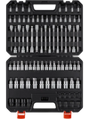VEVOR Hex Bit Socket Set 84-Piece 1/4" 3/8" 1/2" Drive Hex Torx E-Torx, for Auto Repair Mechanical Maintenance, SAE and Metric, S2 Alloy & CR-V Steel with Portable Storage Case, Clear Markings