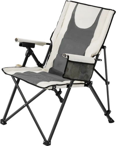 VEVOR Folding Camping Chair, 3 Reclining Positions, Outdoor High Back Camping Chair, 260lbs Weight Capacity, Full Padded Beach Chairs with Armrest & Headrest, Portable Lawn Chairs for Sports Travel