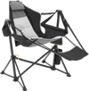 VEVOR Reclining Camping Chair, 300 lbs Load Camping Hammock Chair, Rocking Lounge Folding Chair with Footrest, Storage Bag, Headrest & Adjustable Backrest, for Camping and Other Outdoor Activities