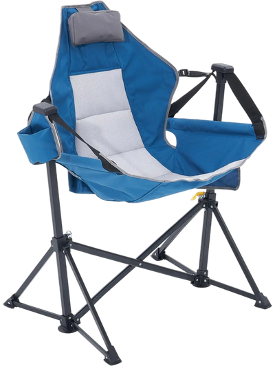 Vevor Camping Chair Reclining Hammock Folding Chair Blue 300 lbs New