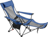 VEVOR Reclining Camping Chair, 4 Adjustable Positions, Portable Folding Lounger for Adults, Mesh Beach Chair with Headrest & Foot Rest, Supports 220 lbs, Heavy Duty Camp Chairs for Patio, Blue