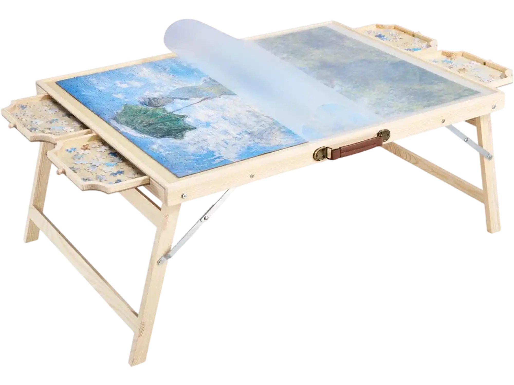 Vevor Puzzle Table 1500-Piece Folding Legs 4 Drawers Cover 34x25